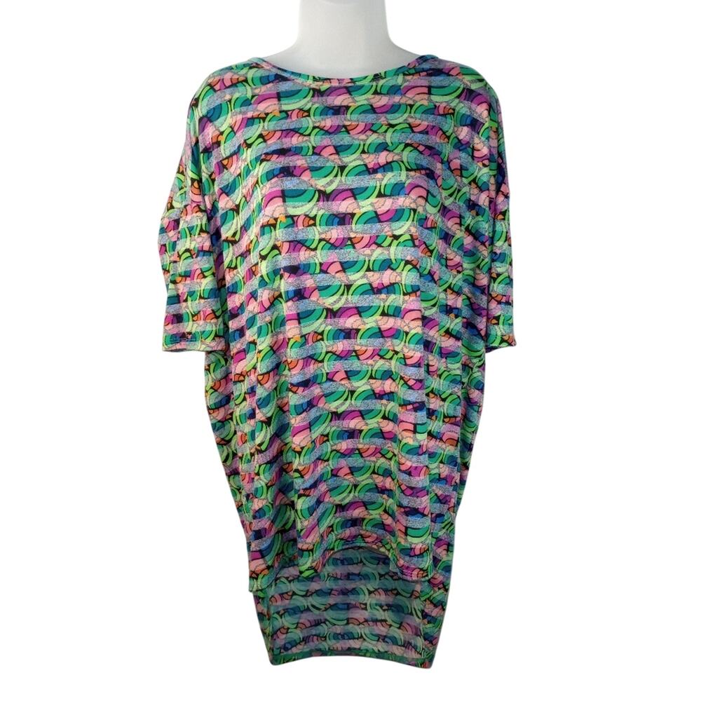 Lularoe Tunic Top  Hi Low Bright Shirt Size Medium